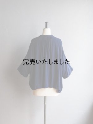 画像3: jujudhau(ズーズーダウ) GATHER SHIRTS-ギャザーシャツ-ネイビー