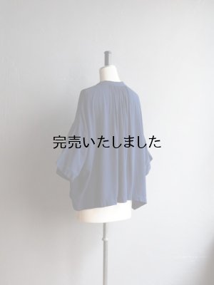 画像4: jujudhau(ズーズーダウ) GATHER SHIRTS-ギャザーシャツ-ネイビー