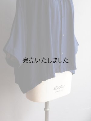 画像10: jujudhau(ズーズーダウ) GATHER SHIRTS-ギャザーシャツ-ネイビー