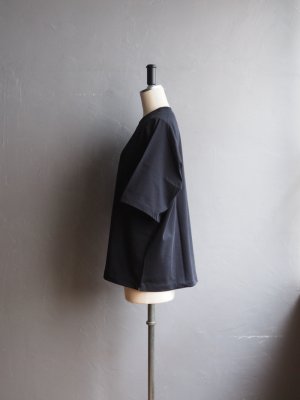 画像2: Still By Hand(スティルバイハンド) 強燃天竺サドルスリーブTシャツ ブラックネイビー