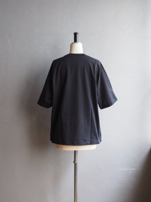 画像3: Still By Hand(スティルバイハンド) 強燃天竺サドルスリーブTシャツ ブラックネイビー