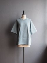 Still By Hand(スティルバイハンド) 強燃天竺サドルスリーブTシャツ ペールブルー