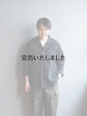画像4: Still By Hand(スティルバイハンド) コットンシルクオープンカラーシャツ ブラック