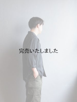 画像5: Still By Hand(スティルバイハンド) コットンシルクオープンカラーシャツ ブラック