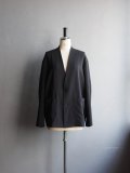 LAMOND(ラモンド) NO-COLLAR SHARI JACKET-ブラック