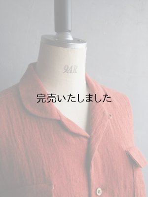 画像11: another 20th century(アナザートゥエンティースセンチュリー) Connery Collar shirts - Linen/Wool カーマイン