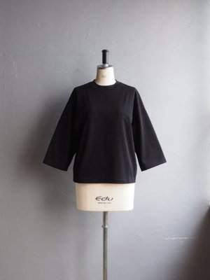 画像1: LAMOND(ラモンド) ORGANIC COTTON FOOTBALL TEE-ブラック