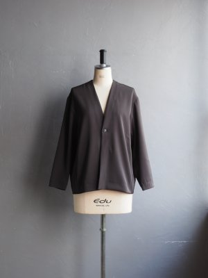 画像1: LAMOND(ラモンド) TWILL TWIST CARDIGAN JACKET-ダークブラウン