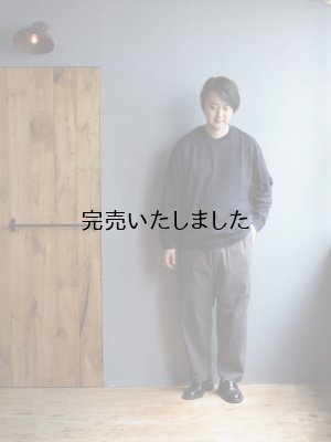 画像23: Still By Hand(スティルバイハンド) フットボールライクロングスリーブTシャツ ブラックネイビー