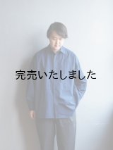 【再入荷】Still By Hand(スティルバイハンド) 製品染めオーバーサイズレギュラーカラーシャツ ディープブルー