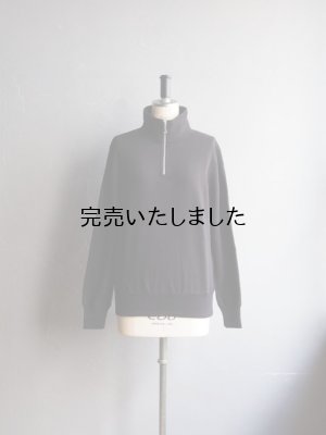 画像1: VICTORIA ATHLETICS（ヴィクトリア アスレチックス） ZIP MOCK SWEAT ブラック