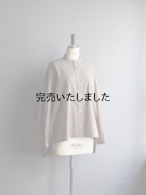 画像5: pub(ピューブ) オーガニックコットンワッシャー バンドカラーブラウス カーキ