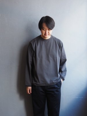 画像1: Still By Hand(スティルバイハンド) サドルスリーブカットソー チャコール