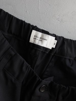 画像16: Still By Hand(スティルバイハンド) 2タックテーパードイージースラックス インクブラック