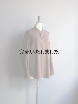 画像8: Still By Hand(スティルバイハンド) コットンシルクツイルバンドカラーシャツ ブラウン