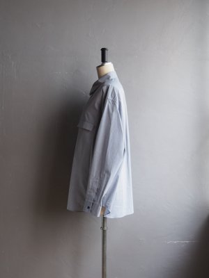 画像5: Still By Hand(スティルバイハンド) オーバーサイズストライプシャツ ブルーストライプ