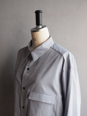 画像14: Still By Hand(スティルバイハンド) オーバーサイズストライプシャツ ブルーストライプ