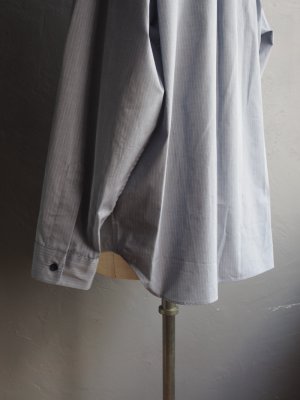 画像20: Still By Hand(スティルバイハンド) オーバーサイズストライプシャツ ブルーストライプ