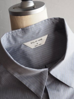 画像21: Still By Hand(スティルバイハンド) オーバーサイズストライプシャツ ブルーストライプ