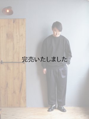 画像24: Still By Hand(スティルバイハンド)ウールジャージーイージースラックス ブラックネイビー