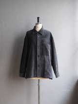 Still By Hand(スティルバイハンド) コーデュロイシャツブルゾン ブルーチャコール