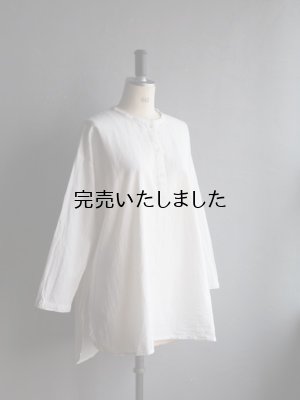 画像4: jujudhau(ズーズーダウ) HENRY SHIRTS-ヘンリーシャツ- リネンコットンホワイト