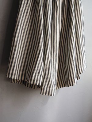 画像9: jujudhau(ズーズーダウ) GATHER SKIRT-ギャザースカート- ウールコットンストライプ