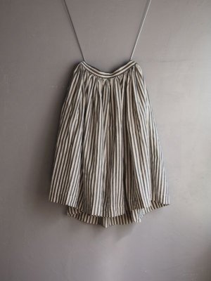 画像10: jujudhau(ズーズーダウ) GATHER SKIRT-ギャザースカート- ウールコットンストライプ