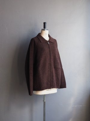 画像8: Still By Hand(スティルバイハンド) ニットブルゾン メランジブラウン