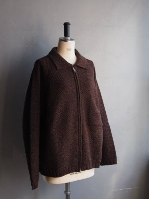 画像9: Still By Hand(スティルバイハンド) ニットブルゾン メランジブラウン