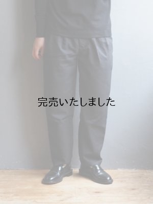 画像1: Still By Hand(スティルバイハンド) ウールナイロン4タックテーパードスラックス インクブラック