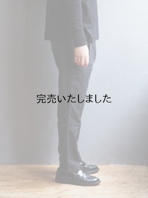 画像2: Still By Hand(スティルバイハンド) ウールナイロン4タックテーパードスラックス インクブラック