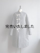 Yarmo(ヤーモ) Quilting Wide Wrap Coat-キルティングワイドラップコート-グレー