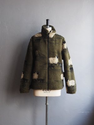 画像1: Farfield Original(ファーフィールドオリジナル) Fell Jacket-フリースジャケット-シープ&ラム オリーブ