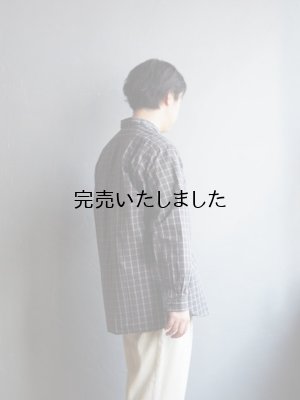 画像2: Still By Hand(スティルバイハンド) オーガニックコットンプルオーバーシャツ チャコールチェック