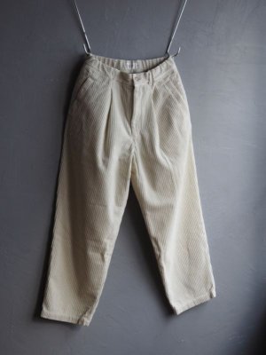 画像5: Still By Hand(スティルバイハンド) 5Wコーデュロイガーメントダイ1タックパンツ オフホワイト