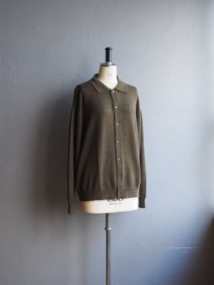画像8: Still By Hand(スティルバイハンド) ウールモヘアポロカラーカーディガン オリーブ