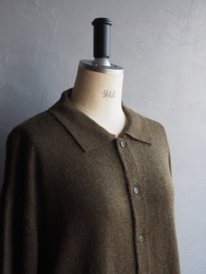 画像10: Still By Hand(スティルバイハンド) ウールモヘアポロカラーカーディガン オリーブ