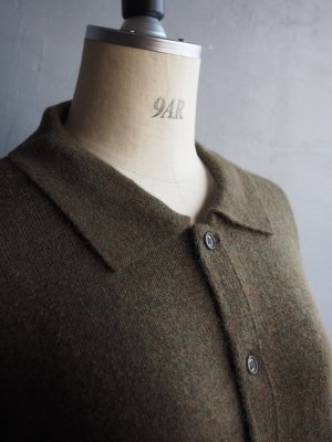 画像11: Still By Hand(スティルバイハンド) ウールモヘアポロカラーカーディガン オリーブ