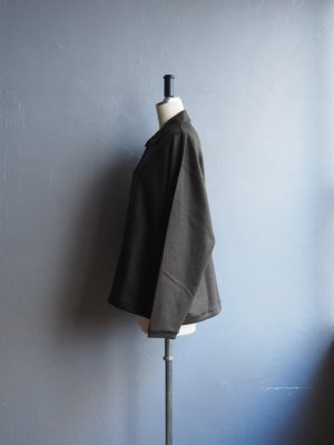 画像2: Still By Hand(スティルバイハンド) ウールシルクスピンドルポロシャツ オリーブ