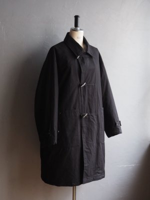 画像6: Still By Hand(スティルバイハンド)パラフィンコットンパデットダッフルコート ブラック