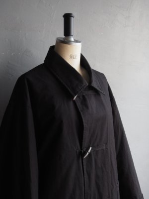 画像7: Still By Hand(スティルバイハンド)パラフィンコットンパデットダッフルコート ブラック