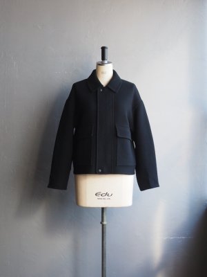 画像1: LAMOND(ラモンド) DOUBLE WEAVE WOOL BLOUSON ブラック