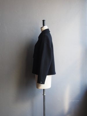 画像2: LAMOND(ラモンド) DOUBLE WEAVE WOOL BLOUSON ブラック