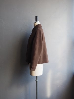 画像2: LAMOND(ラモンド) DOUBLE WEAVE WOOL BLOUSON ブラウン