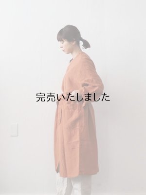 画像2: pub(ピューブ) ノンシルケットリネン ガウンコート コニャック