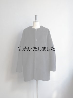 画像1: HONNETE(オネット) Boa Oversized No Collar Jacket-ブラック