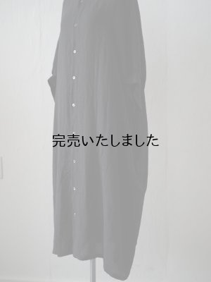 画像10: pub(ピューブ) フレンチリネン バンドカラーシャツワンピース ブラック