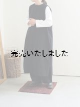 pub(ピューブ) コットンリネンウェーブ ノースリーブワンピース ブラック