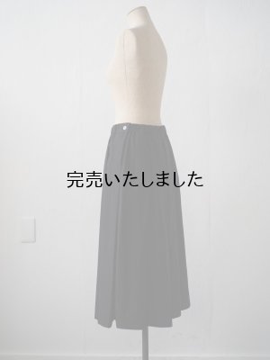 画像3: pub(ピューブ) コットンリネン ワッシャー プリーツスカート ブラック